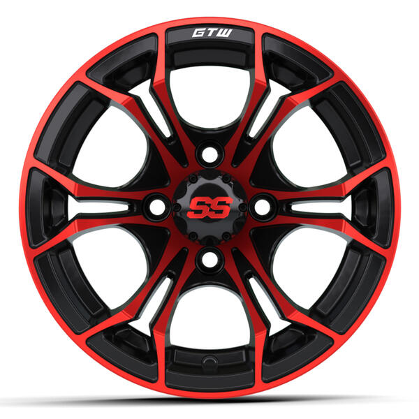 12″ GTW® Spyder Black with Red Accents Wheel