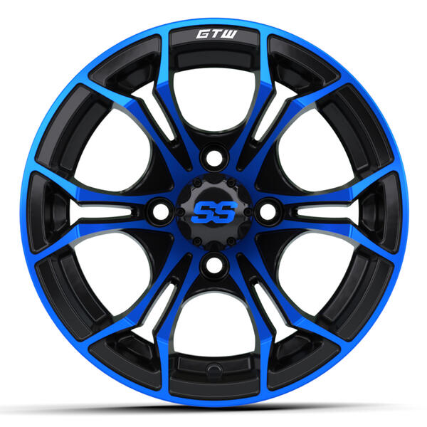 12″ GTW® Spyder Wheel – Black with Blue Accents