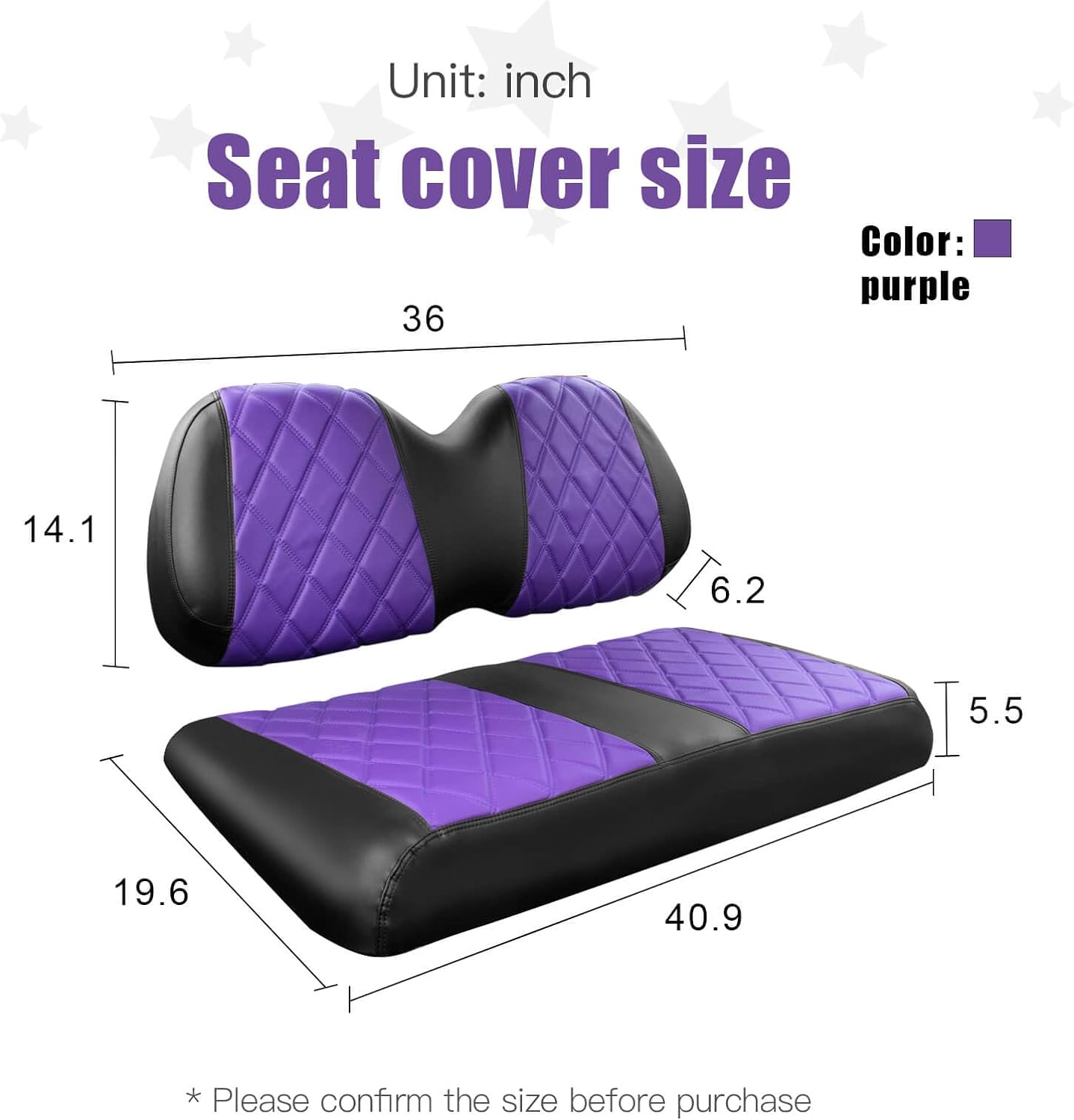 Nokins Seat Cover (Purple & Black) Club Car Precedent