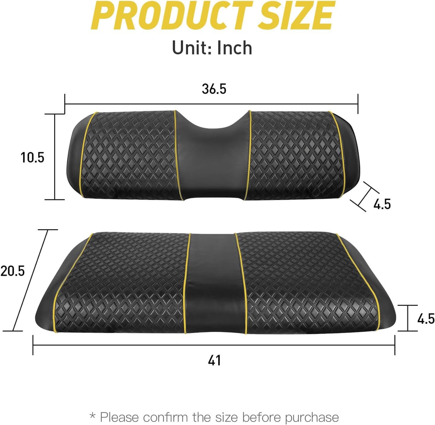 Nokins Seat Cover (Black with Yellow Bone) EZGO TXT