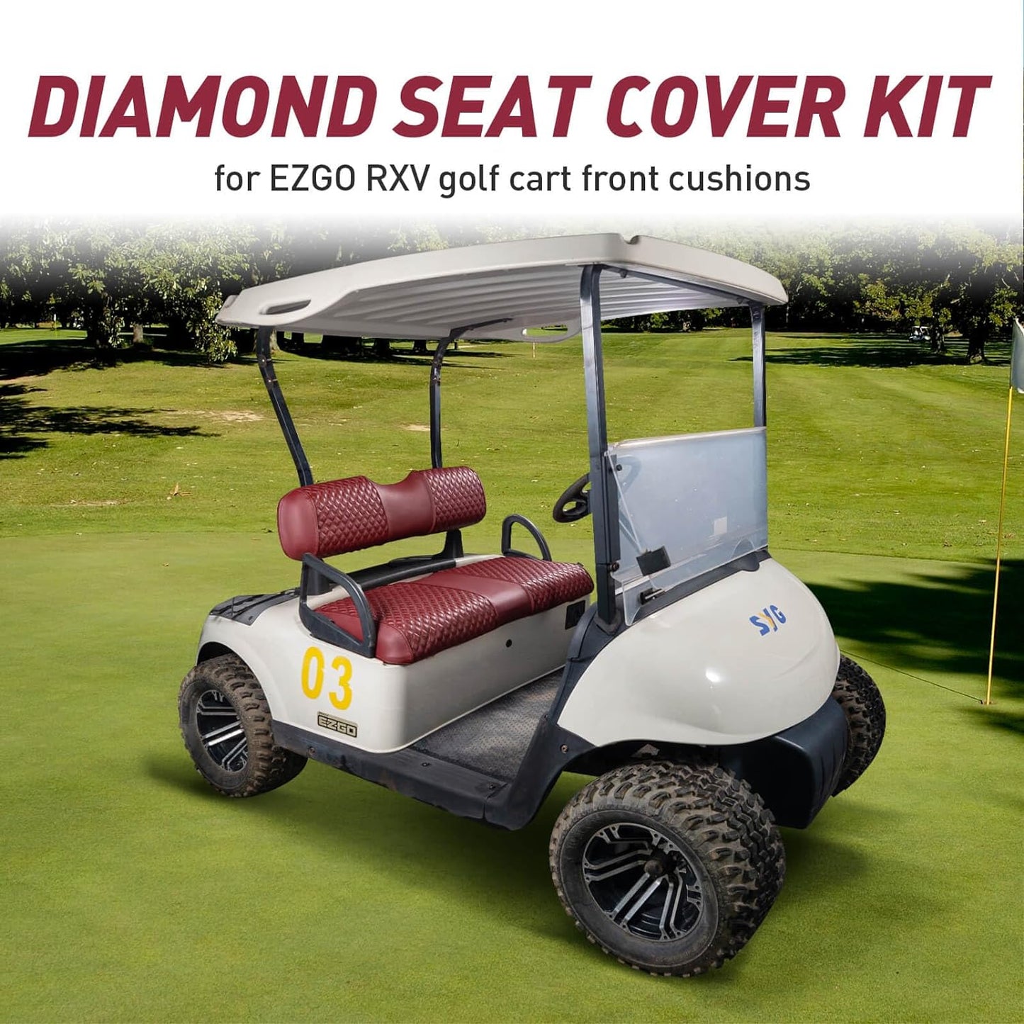 Nokins Seat Cover (Burgundy) EZGO RXV