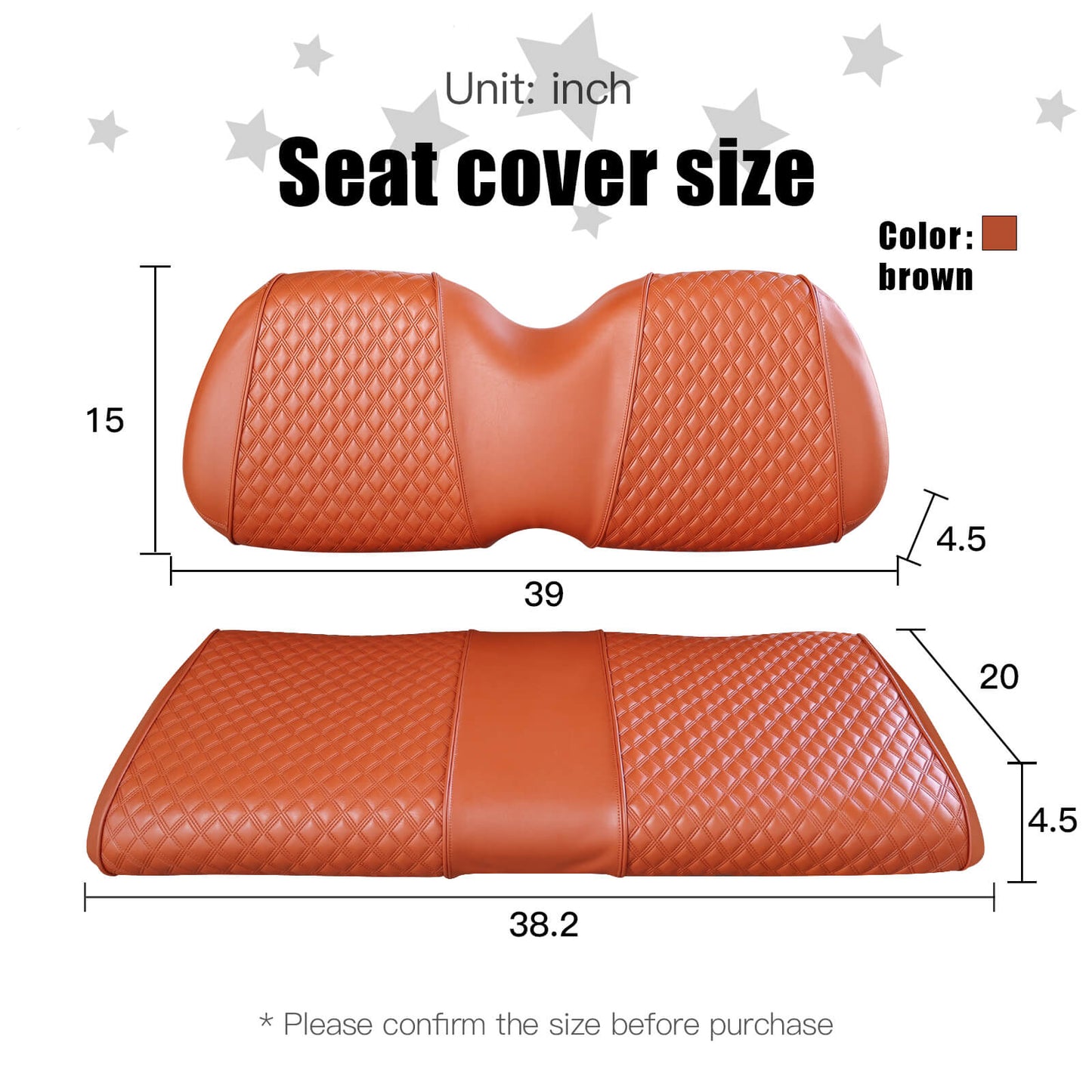 Nokins Seat Cover (Black & Brown) Club Car Precedent