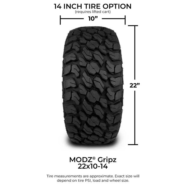 MODZ® GRIPZ 22x10-14 All Terrain Golf Cart Tire