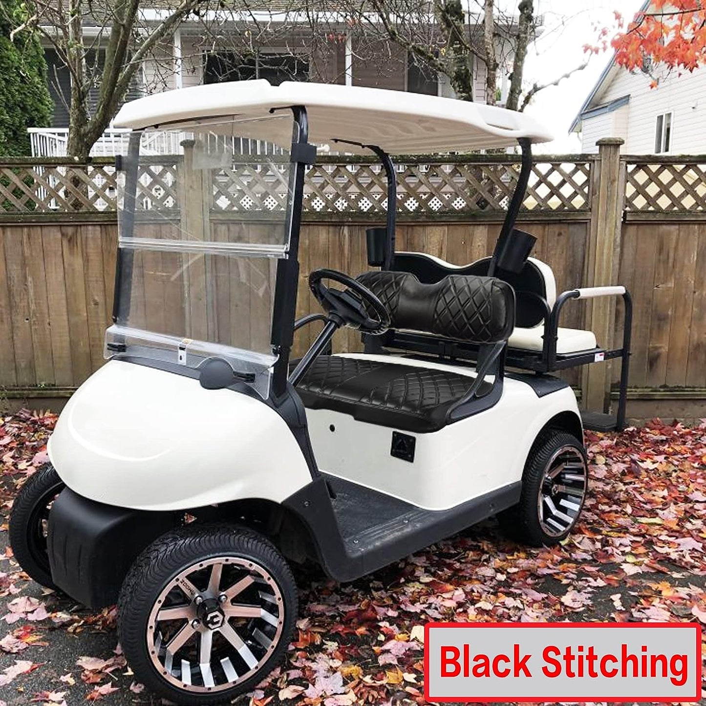 Nokins Seat Cover (Black with Black Stitching) EZGO RXV