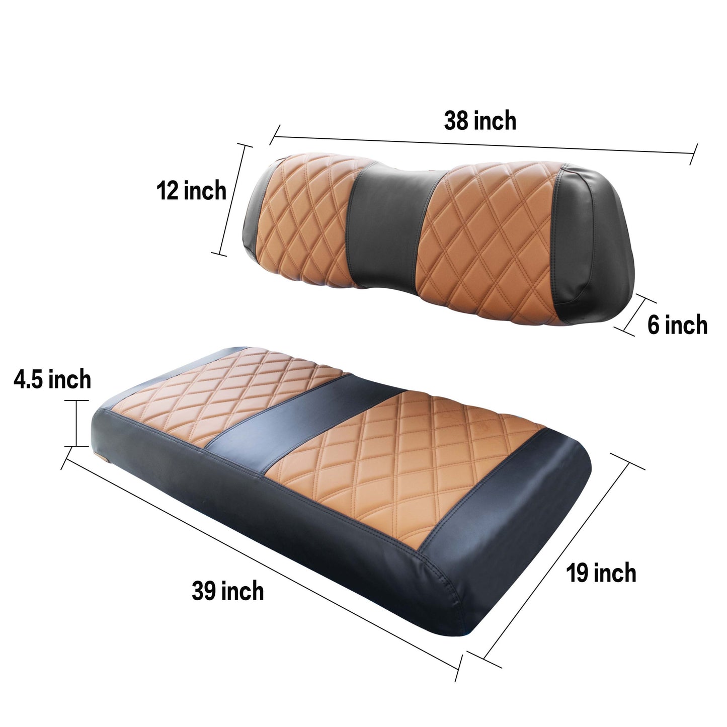 Nokins Seat Cover (Black & Brown) Club Car DS 2000+