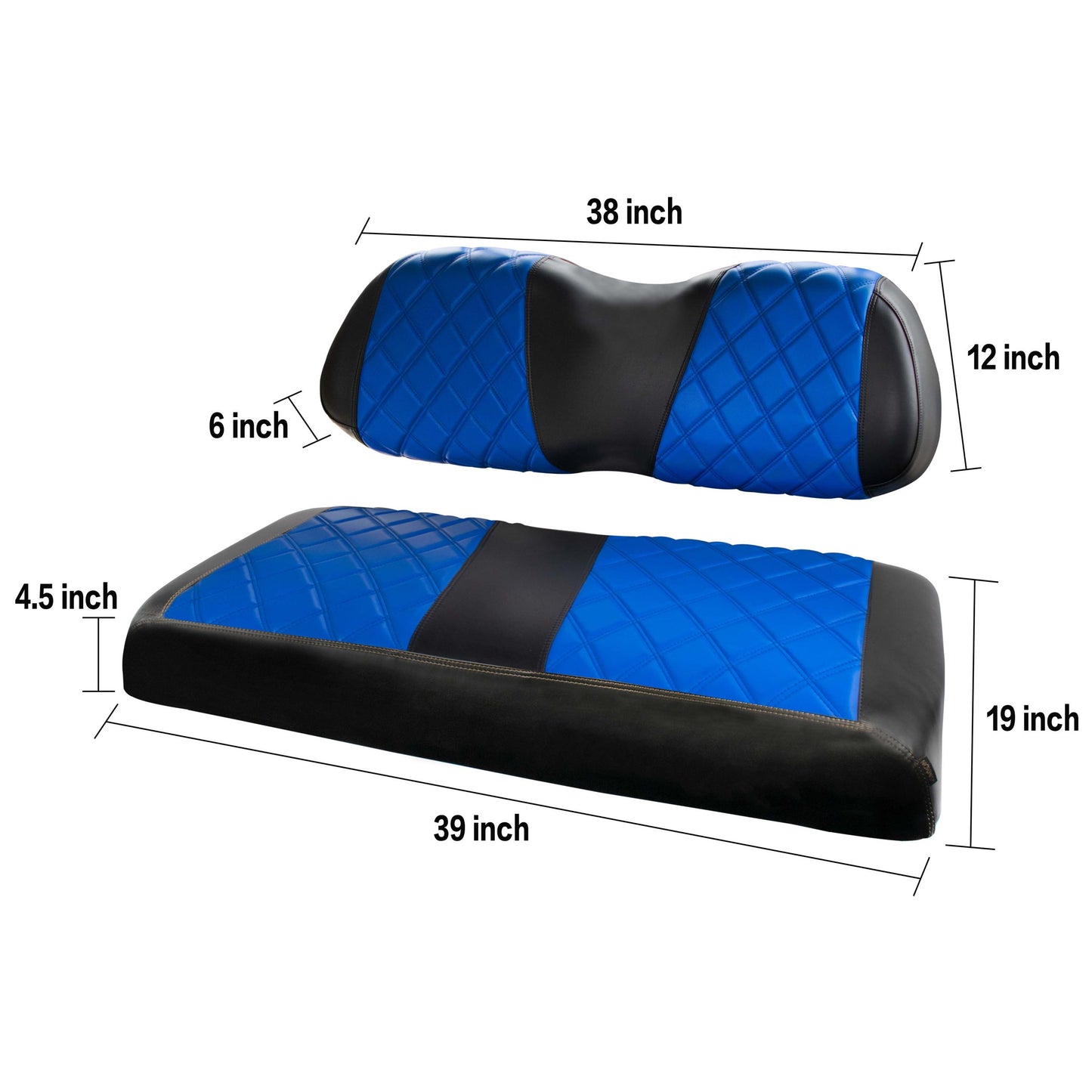 Nokins Seat Cover (Black & Blue) Club Car DS 2000+