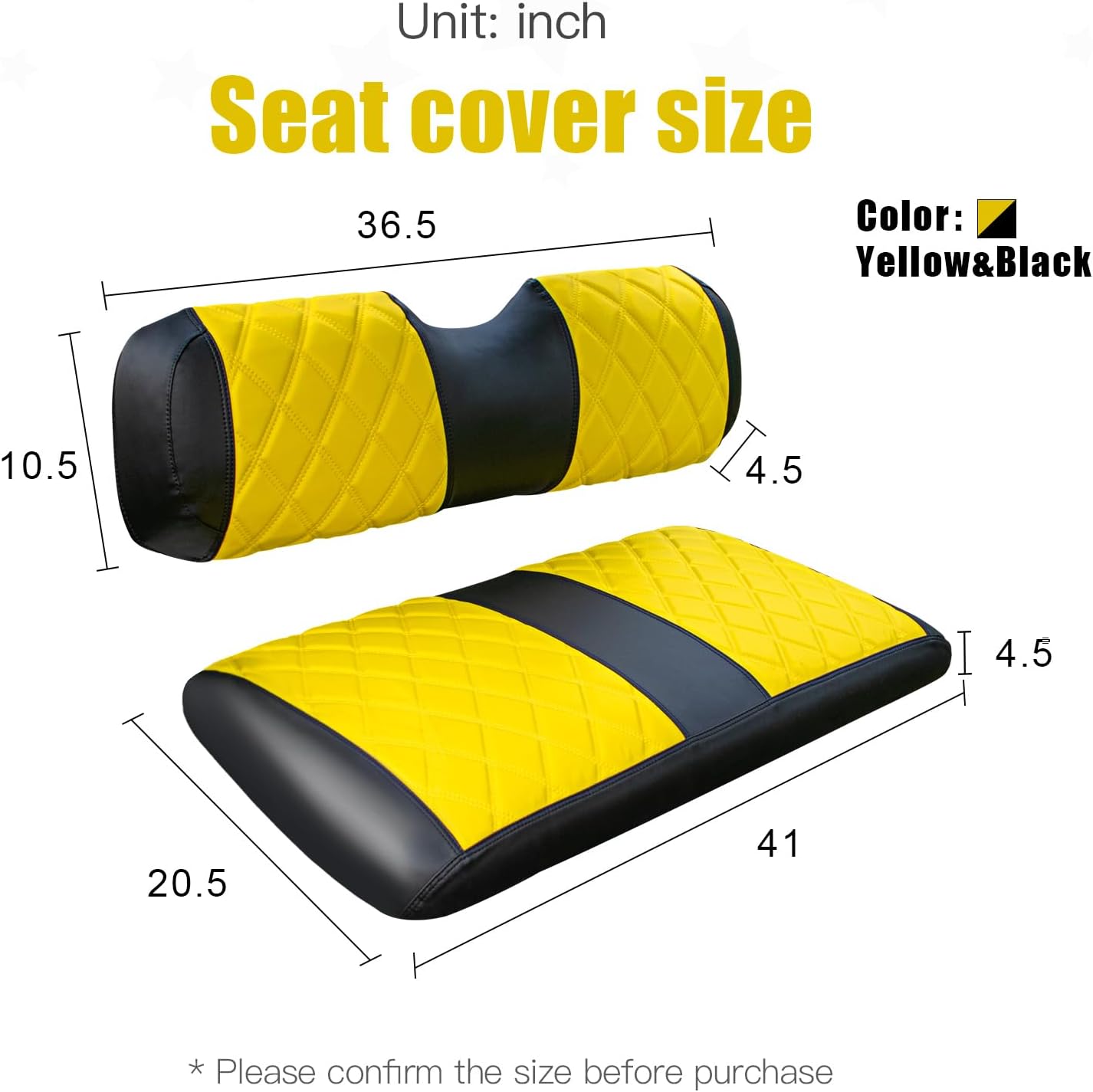 Nokins Seat Cover (Black & Yellow) EZGO TXT