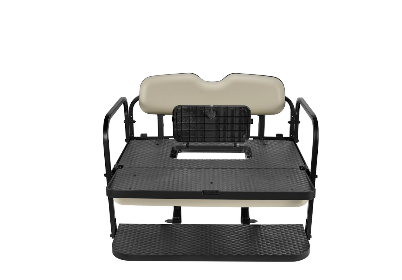 EZGO RXV Rear Seat Kit With Fold Down Pad (2008-2023) (Stone Beige Cushions)
