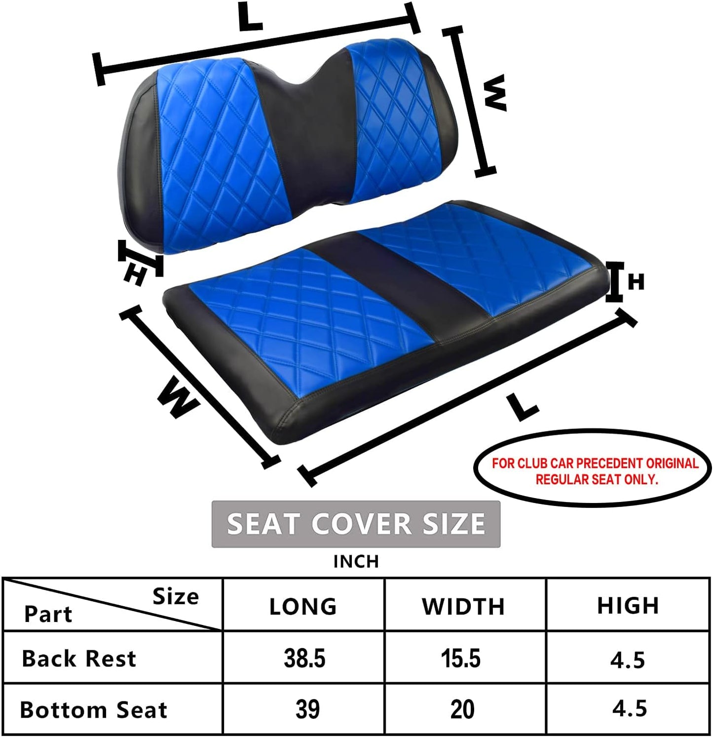 Nokins Seat Cover (Black & Blue) Club Car Precedent