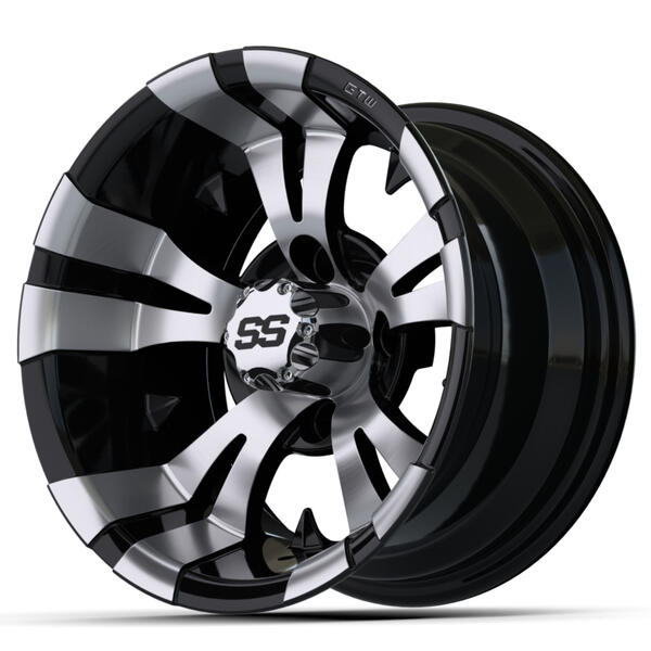 GTW® Vampire 12x7 Machined & Black Wheel (3:4 Offset)