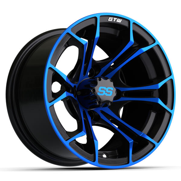 12″ GTW® Spyder Wheel – Black with Blue Accents