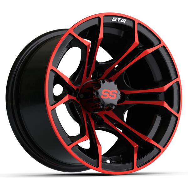 12″ GTW® Spyder Black with Red Accents Wheel