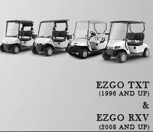 Kozip (AERIS) Front Seat Cushion Set – Gray Base with Black Piping – Gray Cross Stitch for EZGO RXV/TXT