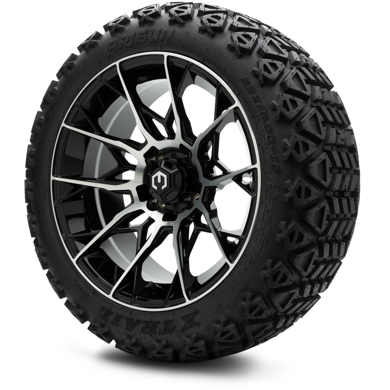 MODZ® 15" Chaos Machined Black Wheels & 23x10x15 Off-Road Tires