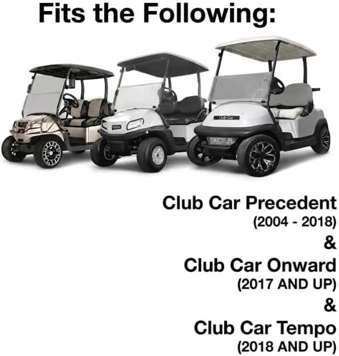CLUB CAR PRECEDENT/TEMPO GOLF CART FRONT SEAT/BACKREST CUSHION SET BLACK