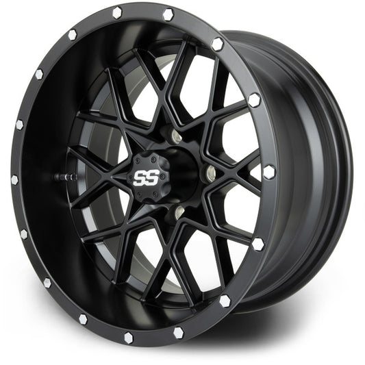 MODZ® Vortex Matte Black 14" Golf Cart Wheel