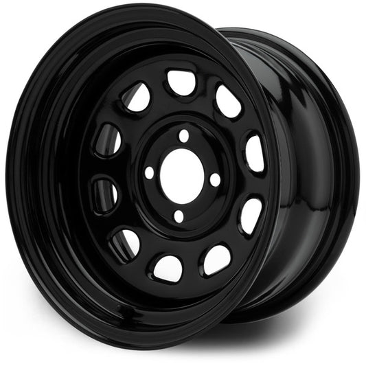 MODZ® Steel D-Window Glossy Black 14" Golf Cart Wheel