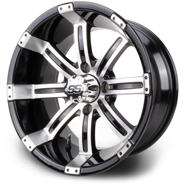 MODZ® Tempest Machine & Black 14" Golf Cart Wheel