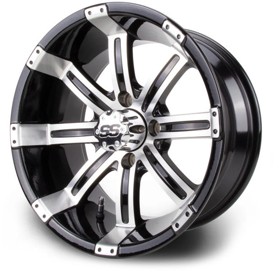 MODZ® Tempest Machine & Black 14" Golf Cart Wheel