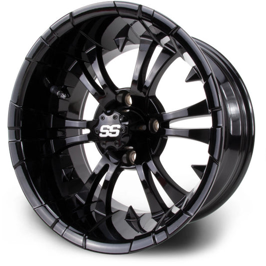 MODZ® Vampire Glossy Black 14" Golf Cart Wheel