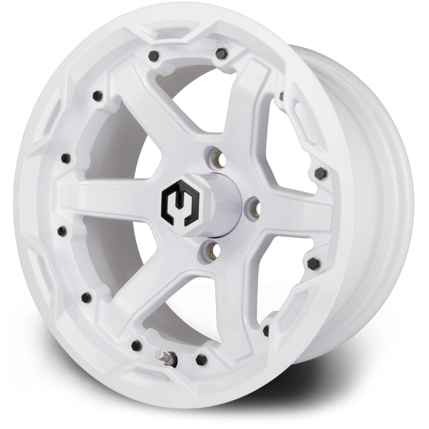 MODZ® Gladiator Glossy White 14" Golf Cart Wheel