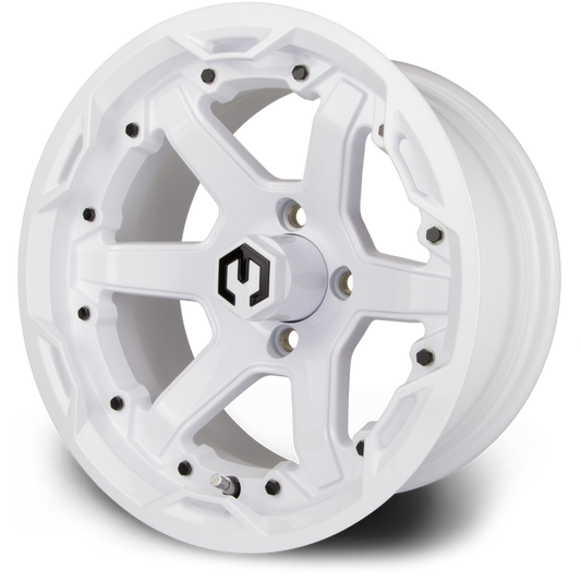 MODZ® Gladiator Glossy White 14" Golf Cart Wheel