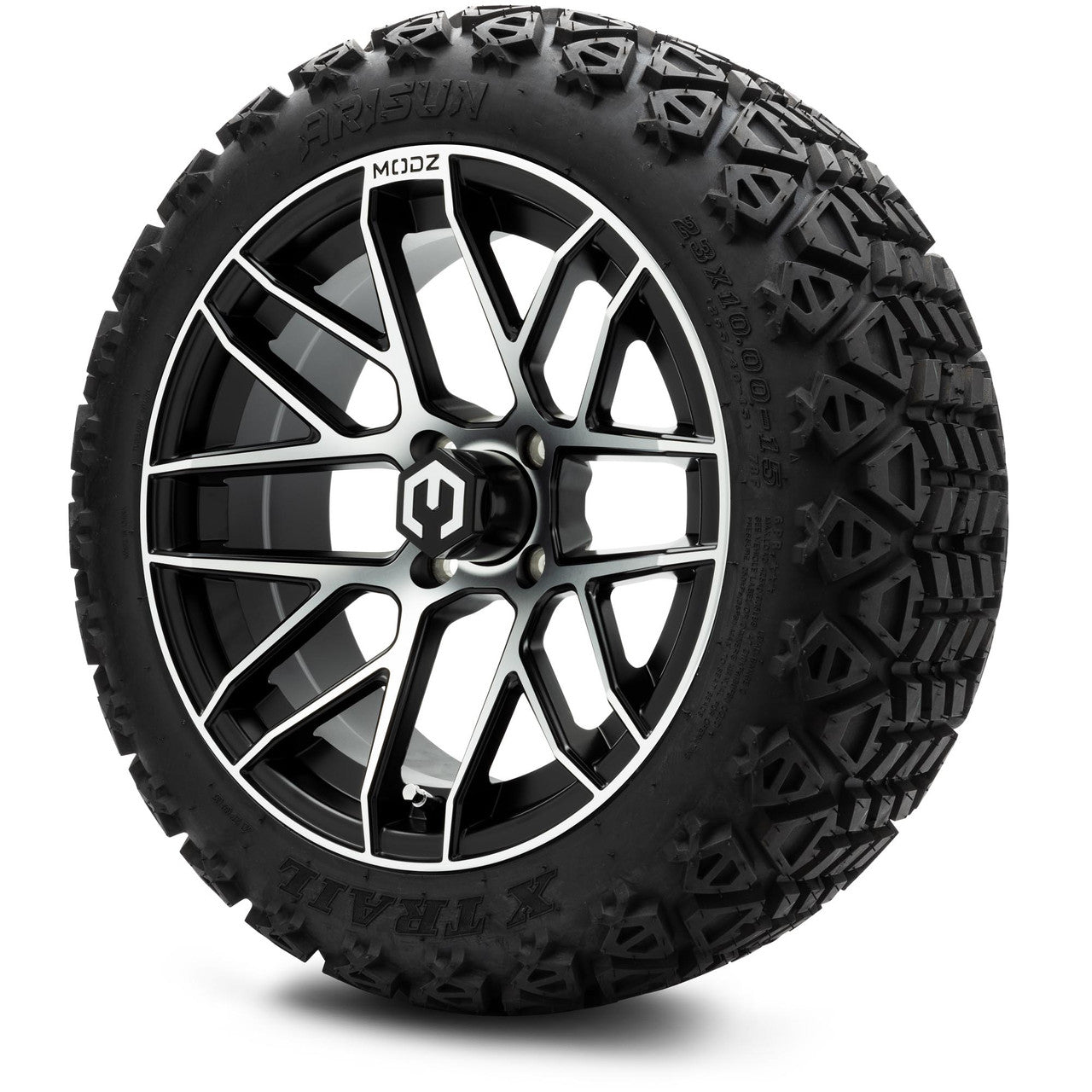 MODZ® 15" Matrix Machined Black Wheels & 23x10x15 Off-Road Tires