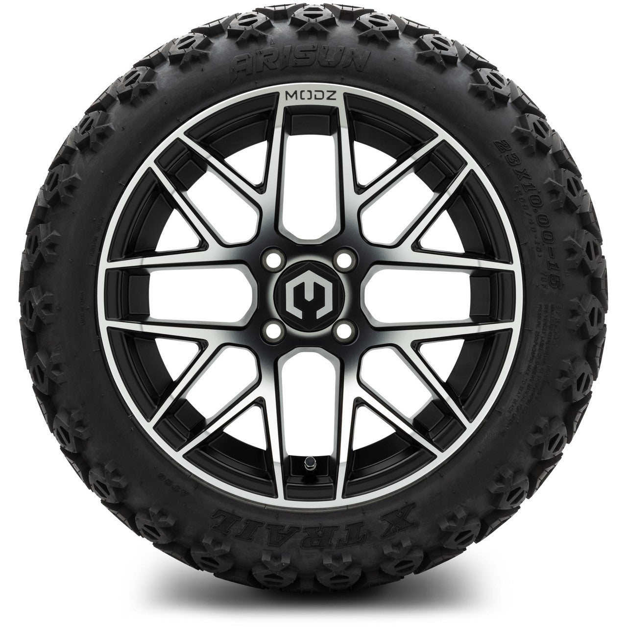 MODZ® 15" Matrix Machined Black Wheels & 23x10x15 Off-Road Tires