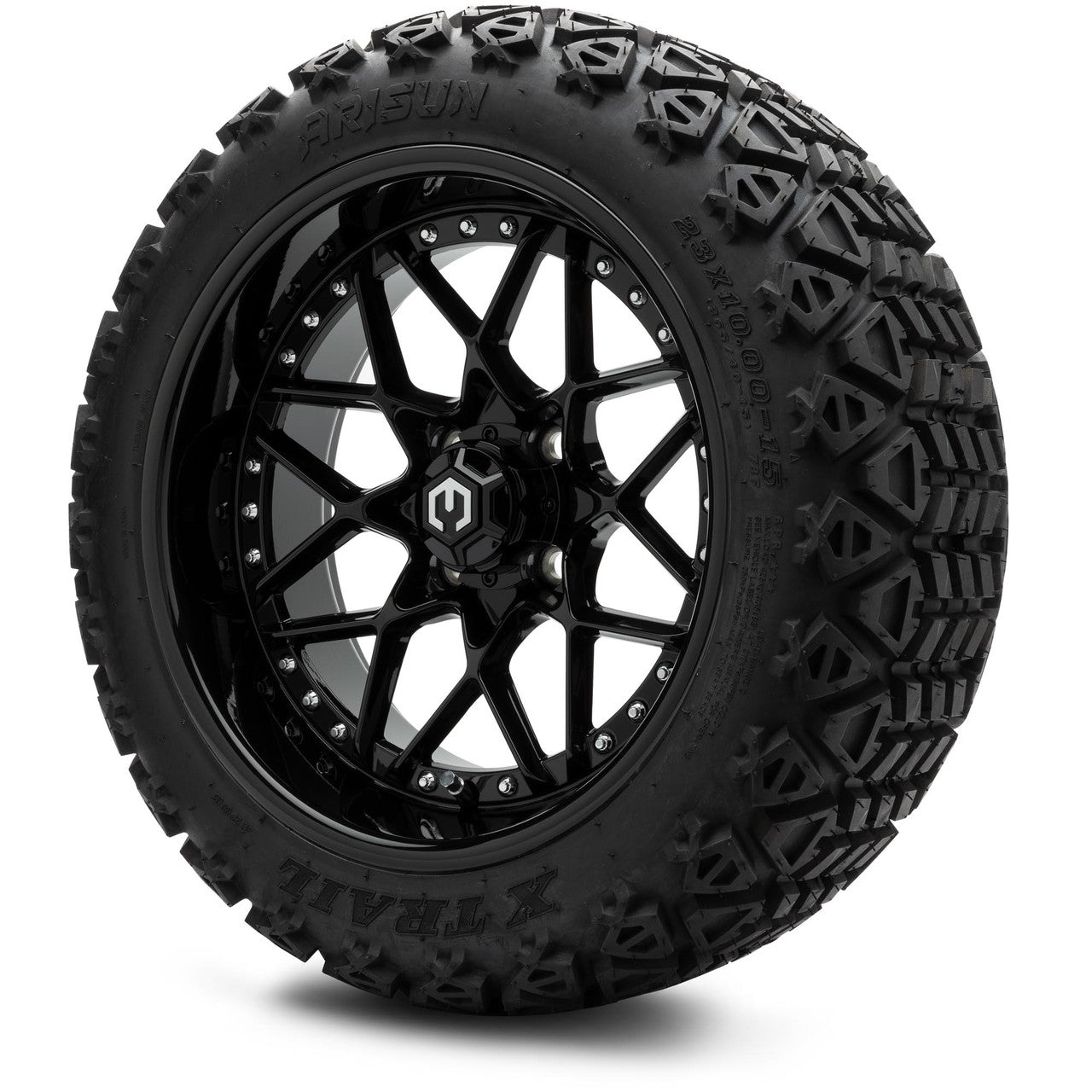 MODZ® 15" Formula Glossy Black Wheels & 23x10x15 Off-Road Tires Combo