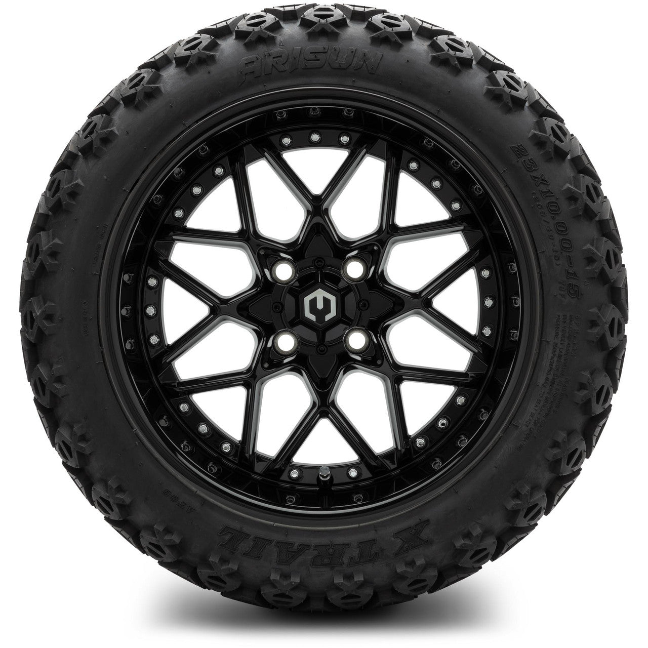 MODZ® 15" Formula Glossy Black Wheels & 23x10x15 Off-Road Tires Combo