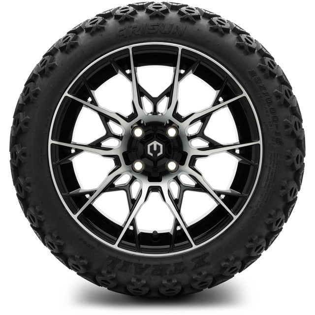 MODZ® 15" Chaos Machined Black Wheels & 23x10x15 Off-Road Tires