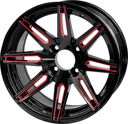 14″ Lynx Glossy Red/Black Wheel – Aluminum Alloy