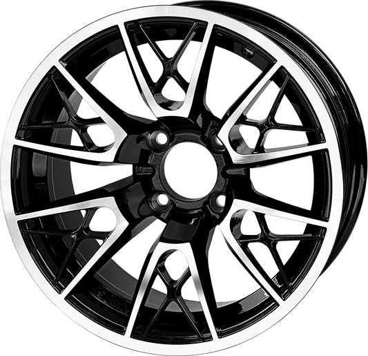 14″ Saber Tooth Machined Black Wheel – Aluminum Alloy