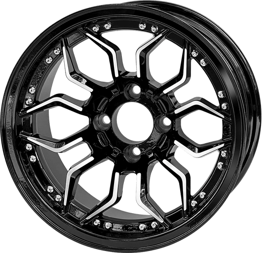 14″ Scorpion Machined Black Wheel – Aluminum Alloy