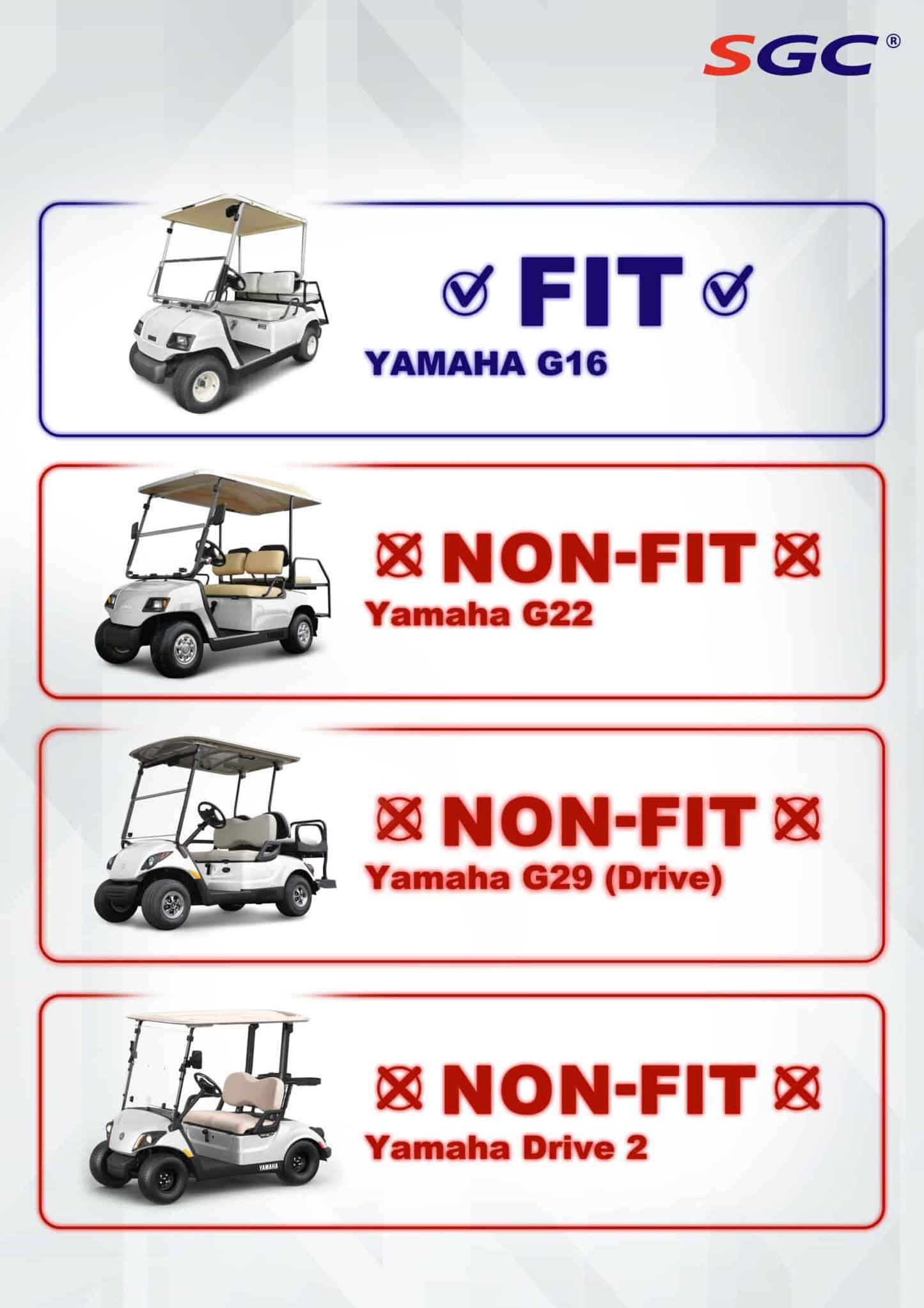 MOAB DOT Approved Windshield Clear Foldable for Yamaha G14- G16- G19 (DOT Approved 1234-AS4)