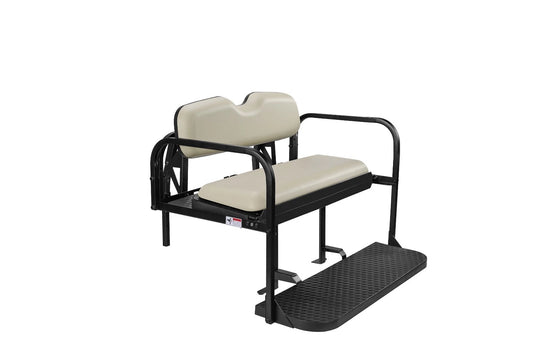 EZGO RXV Rear Seat Kit With Fold Down Pad (2008-2023) (Stone Beige Cushions)