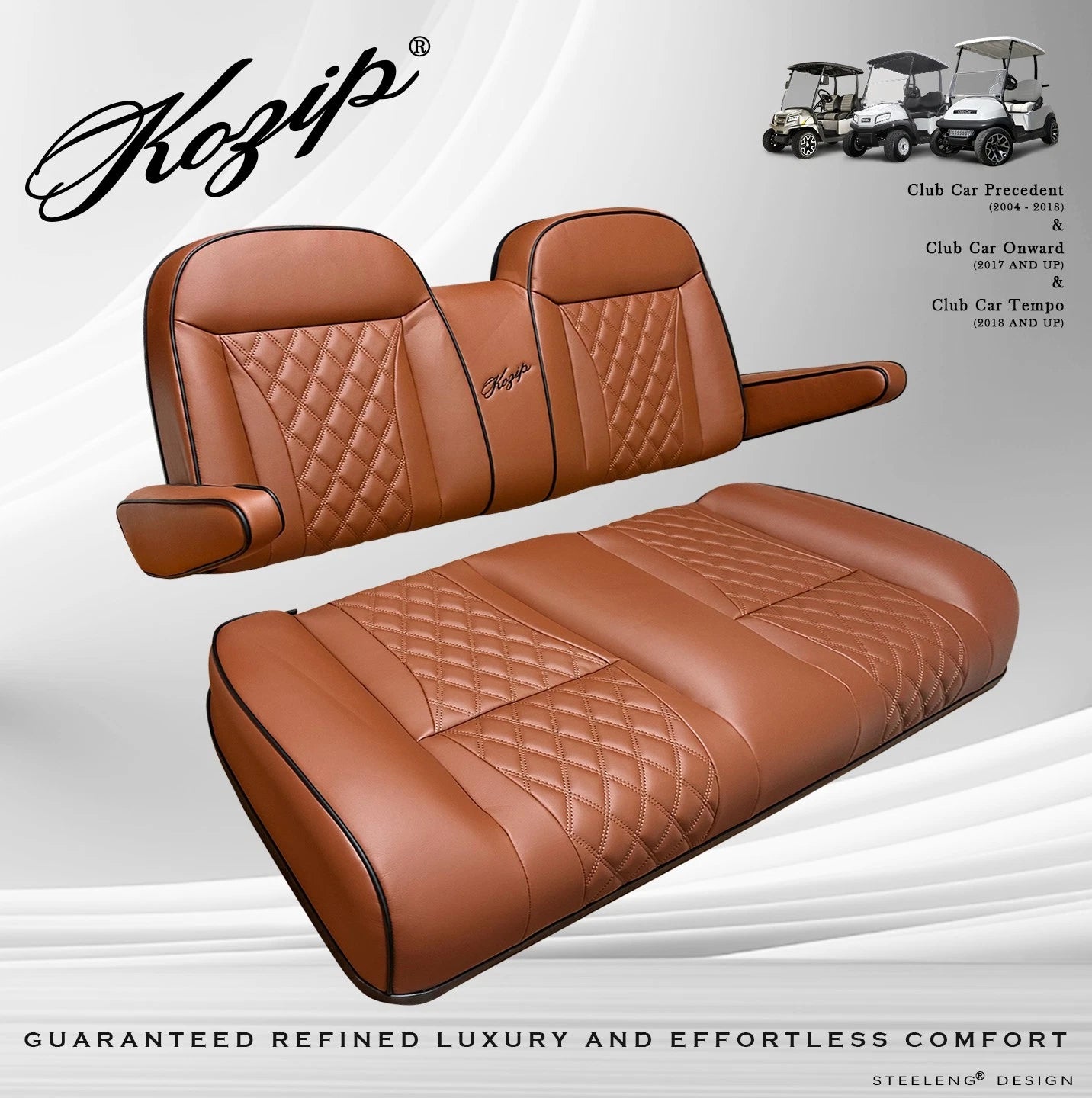 CLUB CAR PRECEDENT/TEMPO GOLF CART FRONT SEAT/BACKREST CUSHION SET BROWN