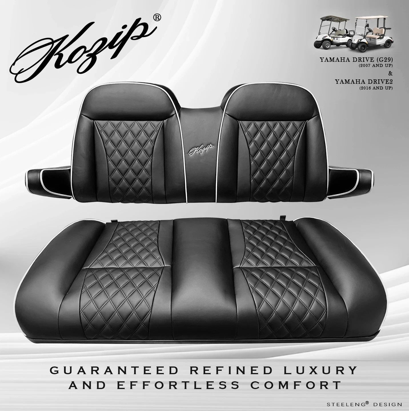 Front Cushion Set For Yamaha Drive /Drive 2 (2007+) - Black