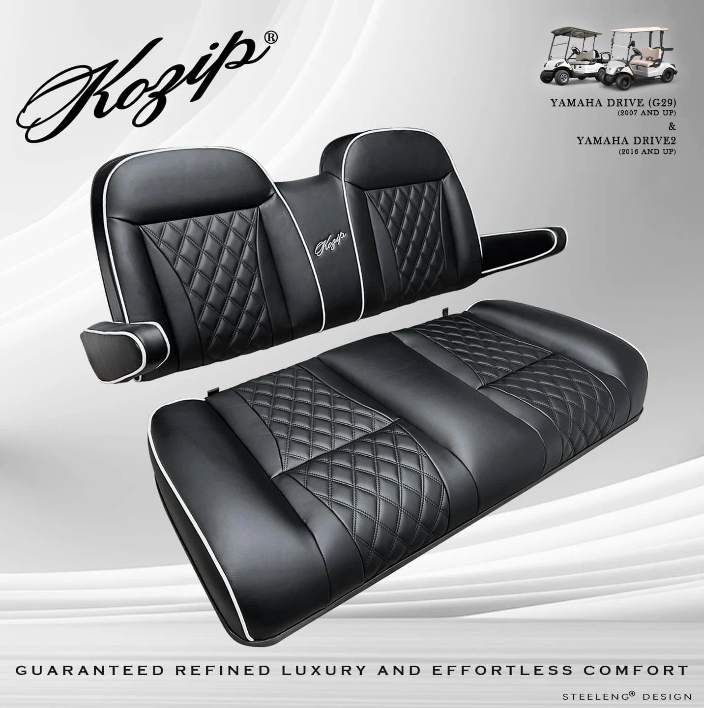 Front Cushion Set For Yamaha Drive /Drive 2 (2007+) - Black