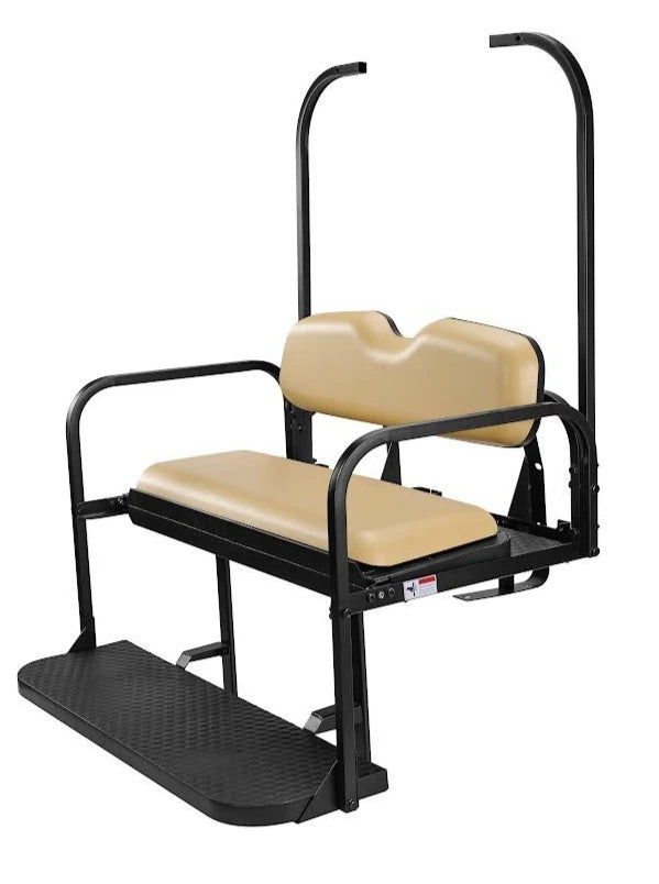 EZGO TXT Rear Flip Seat Kit with Fold Down Pad (Tan Cushions) (1996-2024)