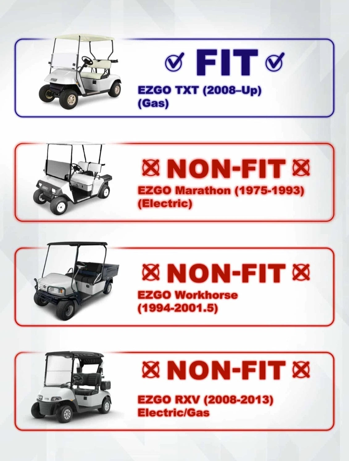 6″ Drop Axle Lift Kit for EZGO TXT / VALOR Model (2008.5-2022) GAS CART ONLY