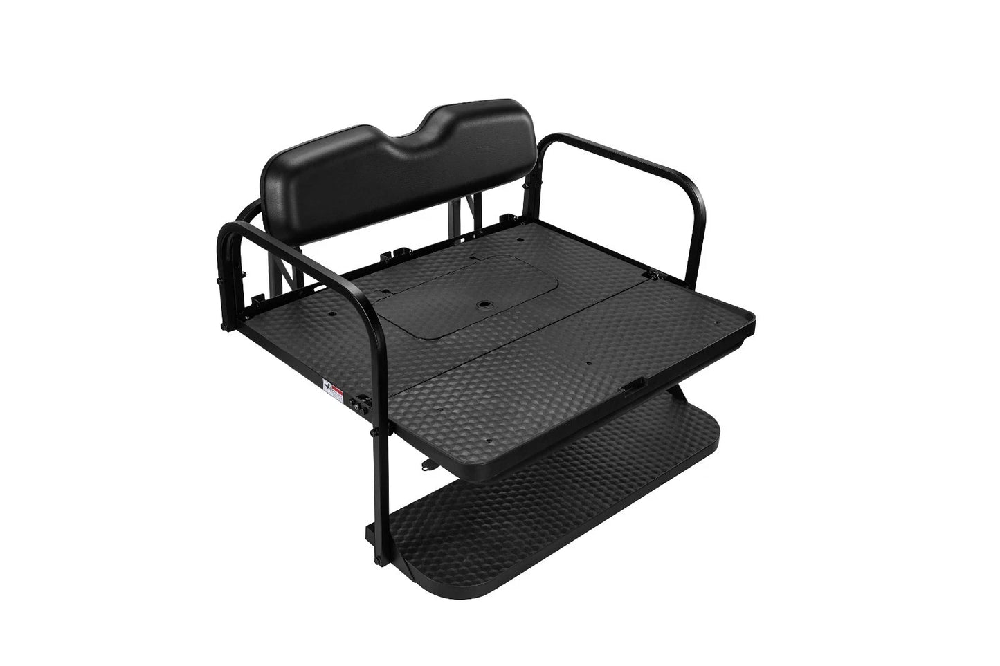 EZGO RXV Rear Flip Seat Kit with Fold Down Pad (Black Cushions) (2008-2023)