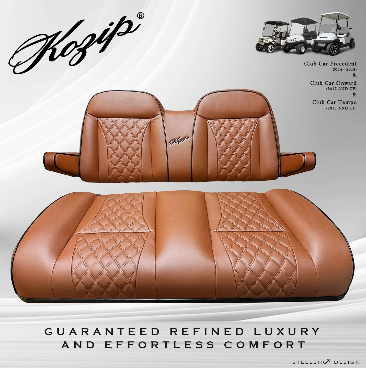 CLUB CAR PRECEDENT/TEMPO GOLF CART FRONT SEAT/BACKREST CUSHION SET BROWN