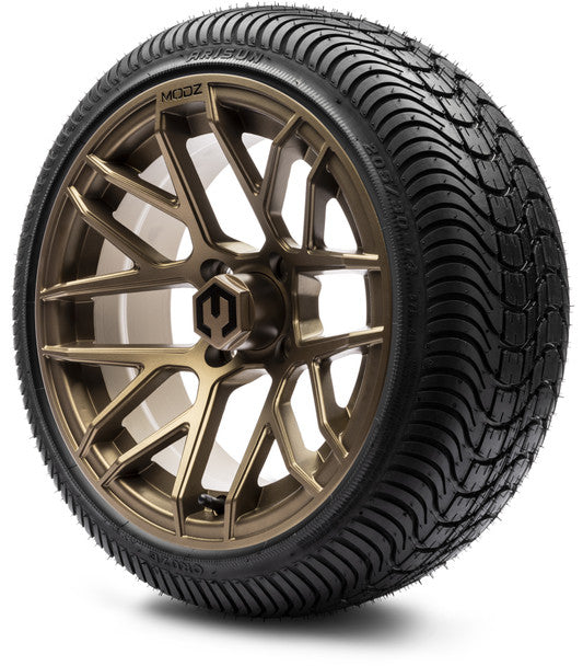 14" Matrix Matte Bronze Wheels & Street Tires Combo MODZ