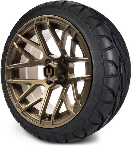 14" Matrix Matte Bronze Wheels & Street Tires Combo MODZ