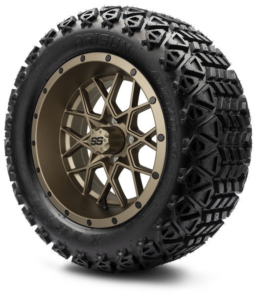 14" Vortex Matte Bronze Wheels & Off-Road Tires Combo MODZ
