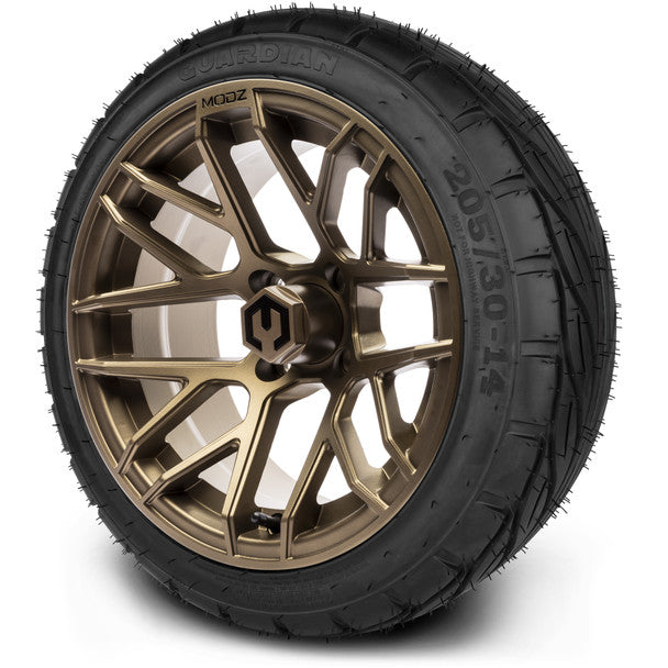 14" Matrix Matte Bronze Wheels & Street Tires Combo MODZ