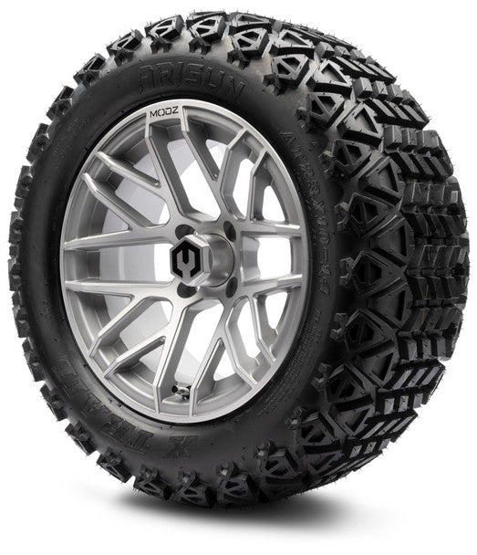 14" Matrix Silver Wheels & Off-Road Tires Combo MODZ