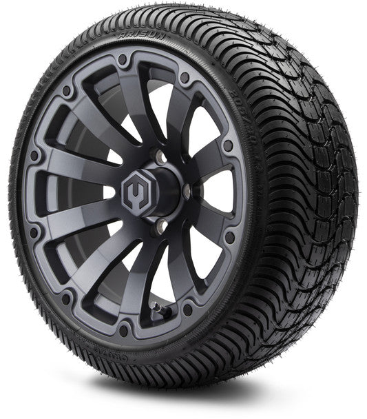 14" Bomber Matte Gunmetal Wheels & Street Tires Combo MODZ