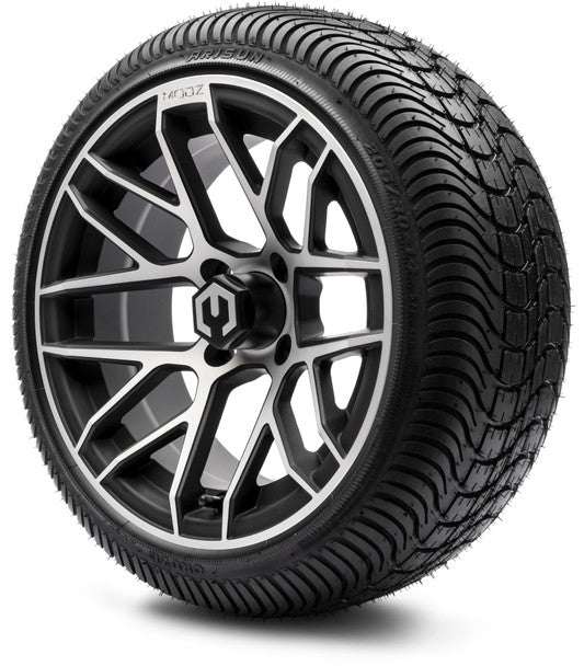 14" Matrix Machined Black Wheels & Street Tires Combo MODZ